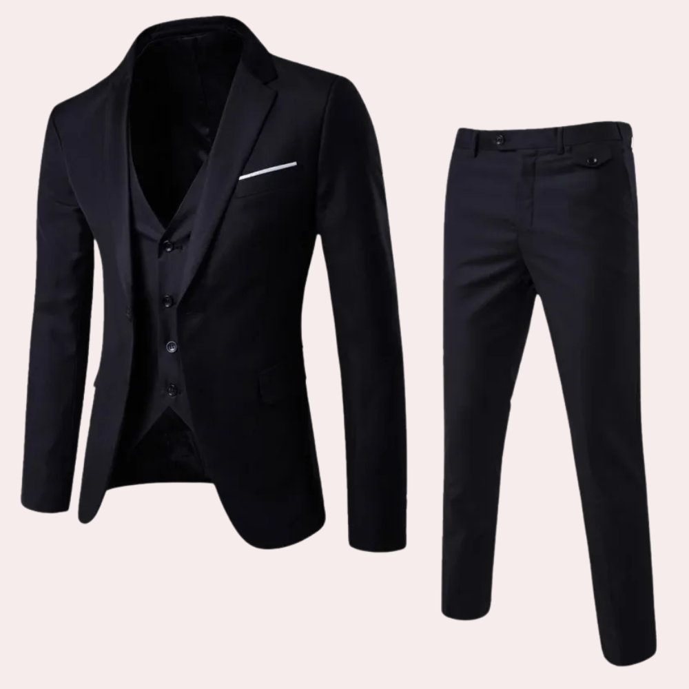 Herrenanzug Dreiteilig Slim Fit Modern - Elarova