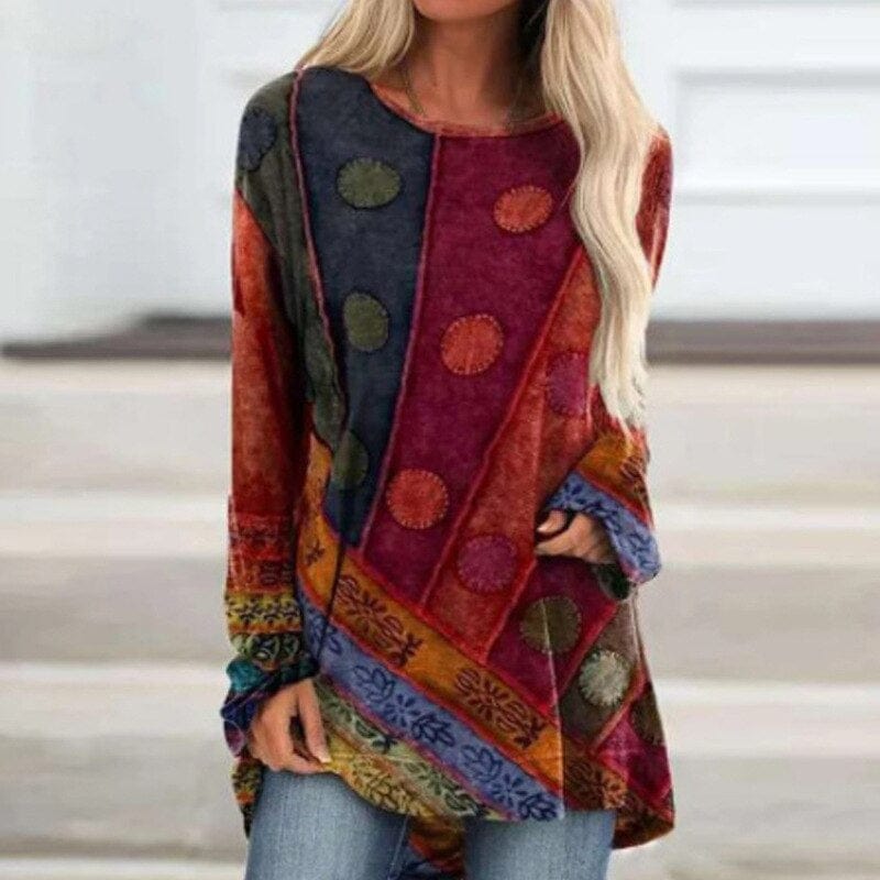 Damenpullover Herbst Vintage Look Großkaros - Elarova