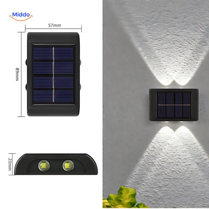 Solar Wandlampe LED Wasserdicht Doppelkopf Außenleuchte