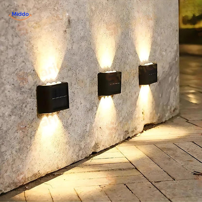 Solar Wandlampe LED Wasserdicht Doppelkopf Außenleuchte - Elarova