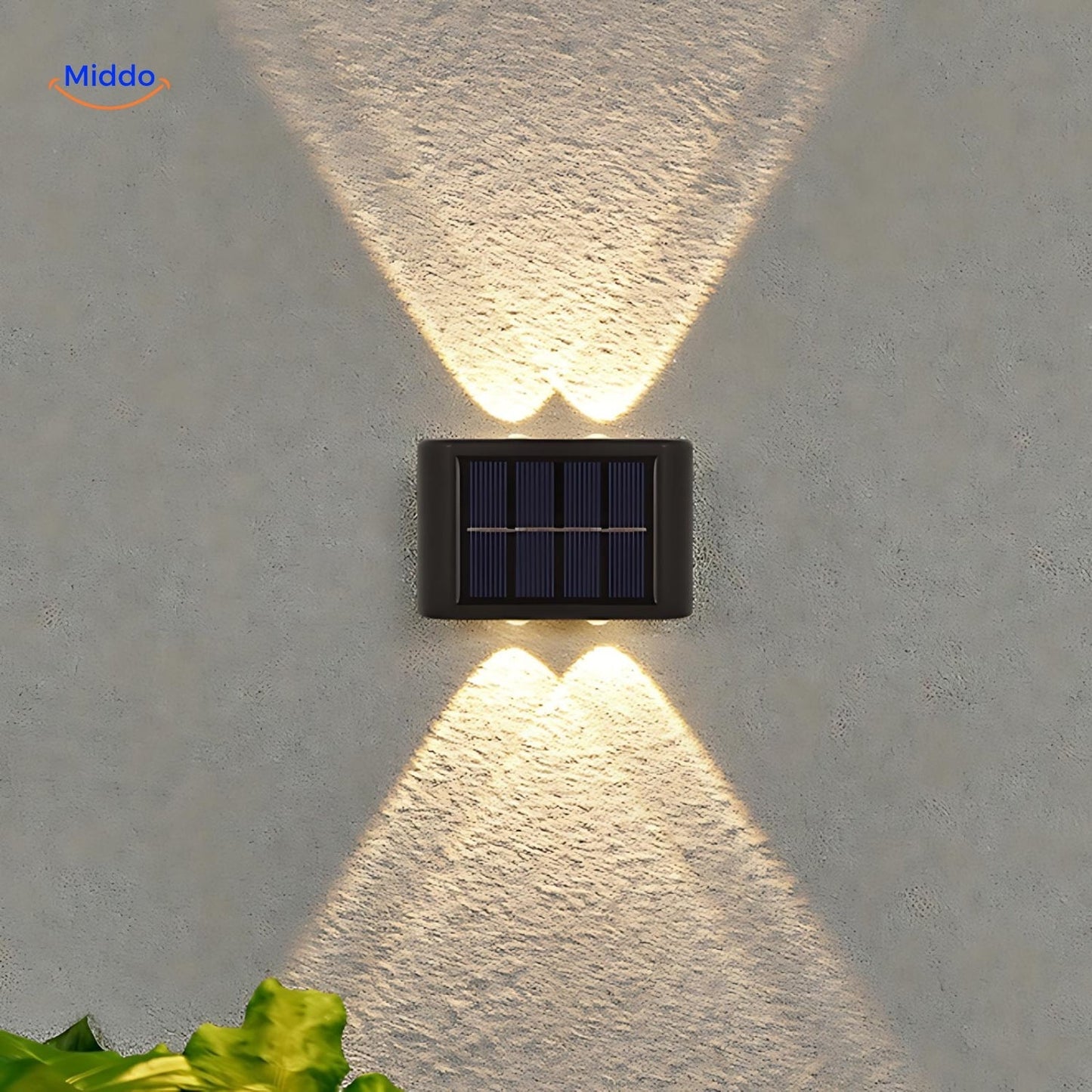 Solar Wandlampe LED Wasserdicht Doppelkopf Außenleuchte