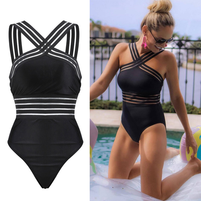 Julia™ – Damen Badeanzug mit Push-up-Effekt und Modernem Cross-Front-Design 1