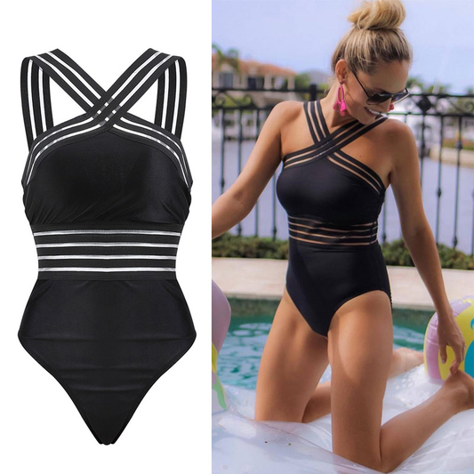 Julia™ – Damen Badeanzug mit Push-up-Effekt und Modernem Cross-Front-Design 1