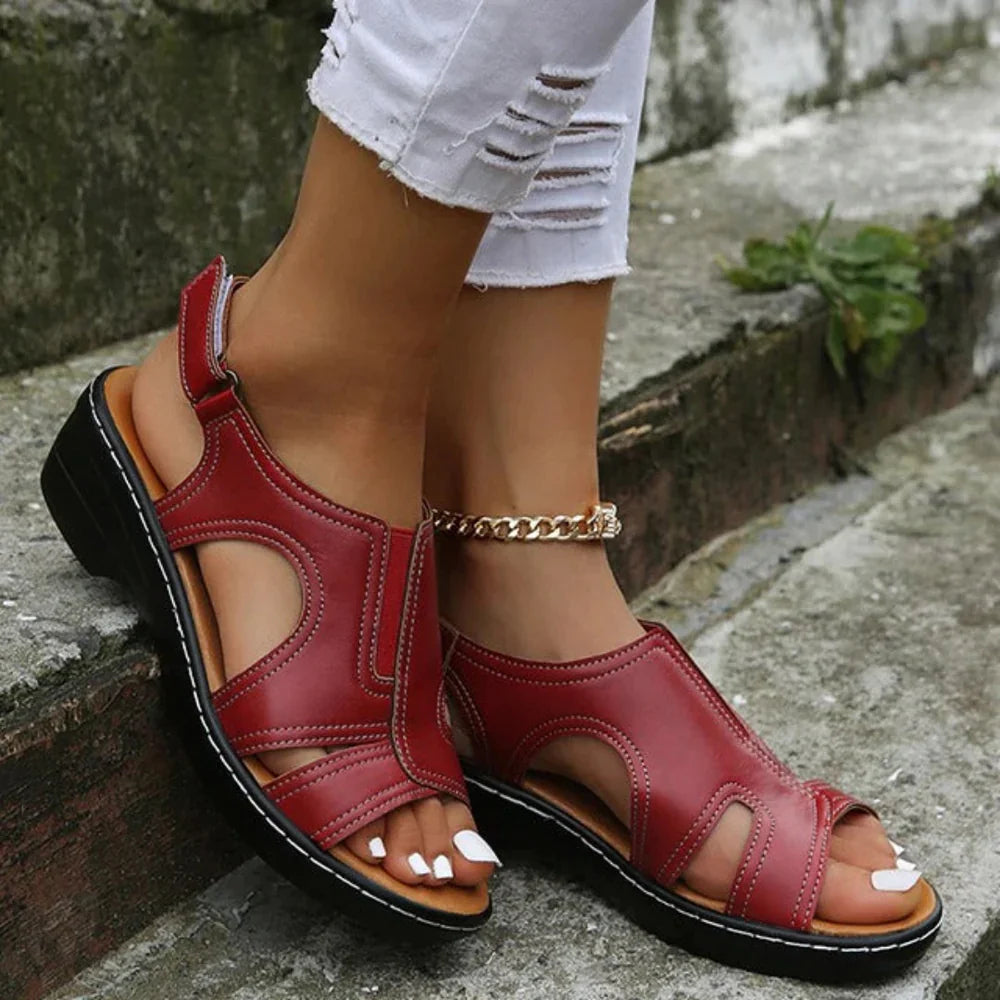 WOLFF™ – Damen Sandalen mit Orthopädischem Fußbett und Bequemem Keilabsatz-6