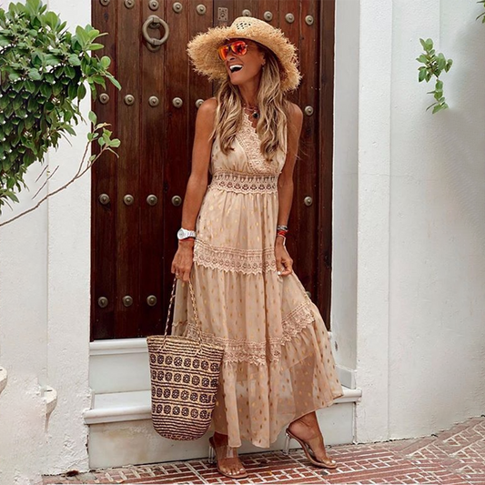 Reese™ – Damen Maxikleid Sommer mit Eleganten Spitzendetails & Bequemem Schnitt-1