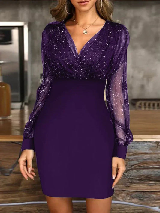 Elegancefemme™ – Damen Abendkleid mit V-Ausschnitt & Eleganter Silhouette-3