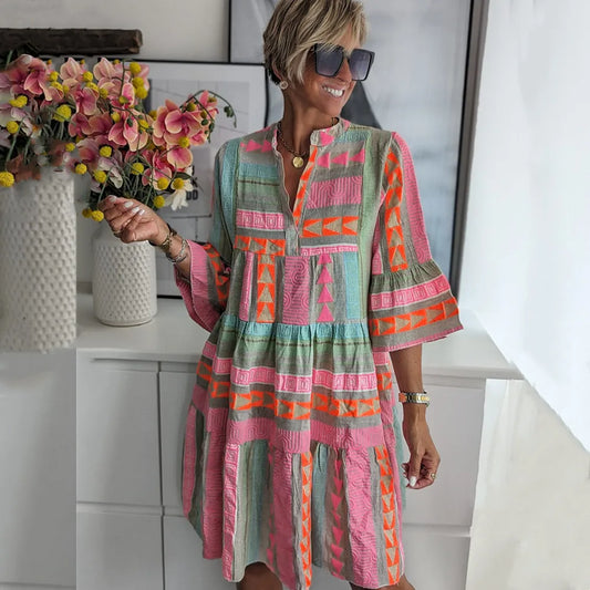 Printalea™ – Damen Kleid Hochzeitsgast Fließender Schnitt & Bequemer Stoff-2