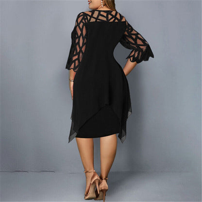 Elegave™ – Damen Midi-Kleid mit Eleganter Spitze und O-Ausschnitt-6