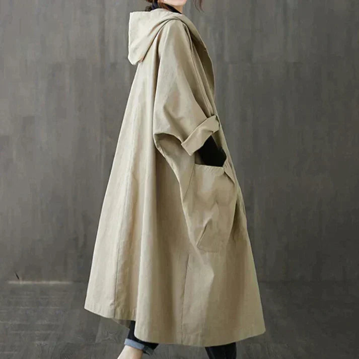 Damen Trenchcoat Oversized Modern Lang