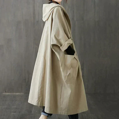 Damen Trenchcoat Oversized Modern Lang