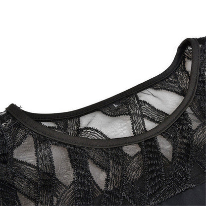 Elegave™ – Damen Midi-Kleid mit Eleganter Spitze und O-Ausschnitt-5