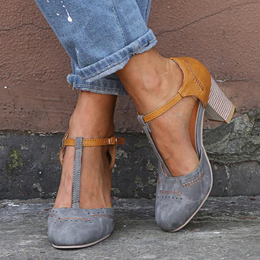 VintageElegance™ – Damen High Heels Schwarz mit Bequemem Design und Stil-1