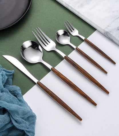 Holzbesteck-Set 6-teilig Ergonomisch