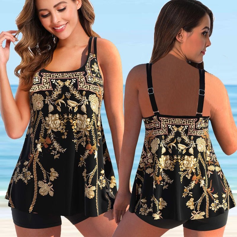 Große Größen Tankini Badeanzug Damen Schwimmen